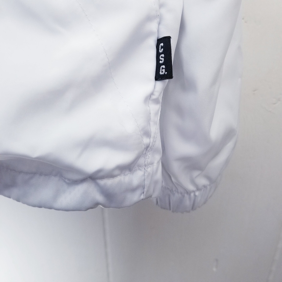 CSG Hooded Windbreaker Jacket Men Size XL White Black Vented - Picture 13 of 14